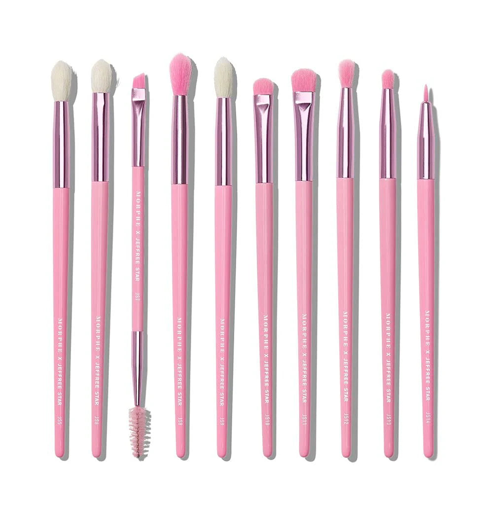 Morphe  Morphe x Jeffree Star Eye Brush Collection 10 Pcs + Pink Bag