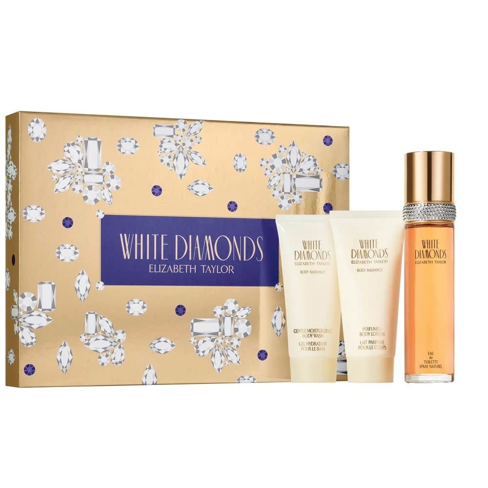 ELIZABETH TAYLOR WHITE DIAMOND (EDT 100ML+B/LOTION 100ML+B/WASH 100ML) WOMEN GIFT SET