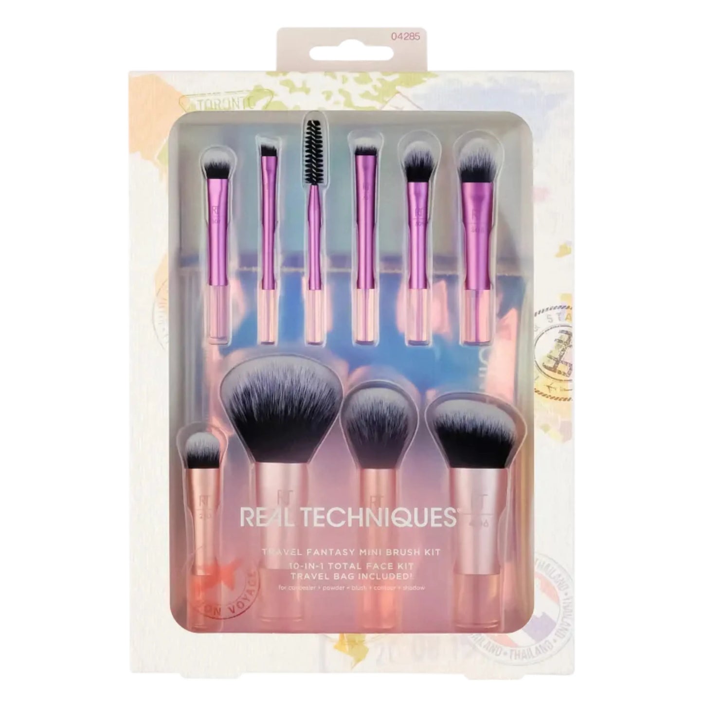 Real Techniques  Real Techniques Travel Fanstasy Mini 10 Pices Brush Kit+Bag