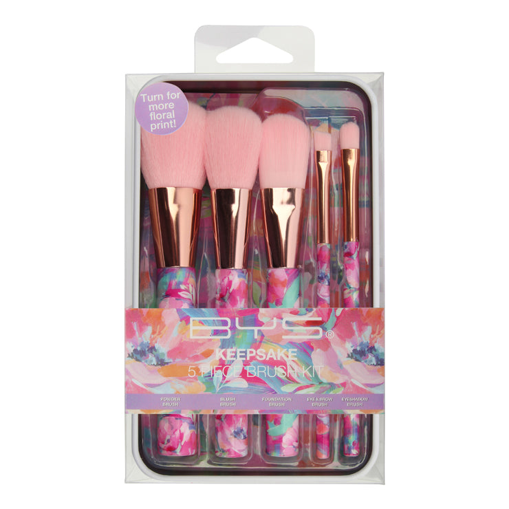 BYS  MAKEUP BRUSHES IN KEEPSAKE TIN FLRORISH 5PC pcs