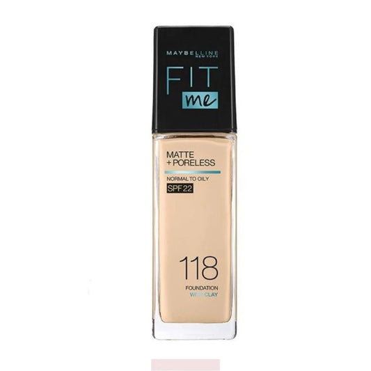 Maybelline  Maybelline Fit Me Matte+Poreless Foundation For Normal to Oily Skin -118 Light Beige 30Ml