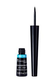 Rimmel  Rimmel Exaggerate Waterproof Liquid Eyeliner Black. A Black Shade With A Glossy Finish.